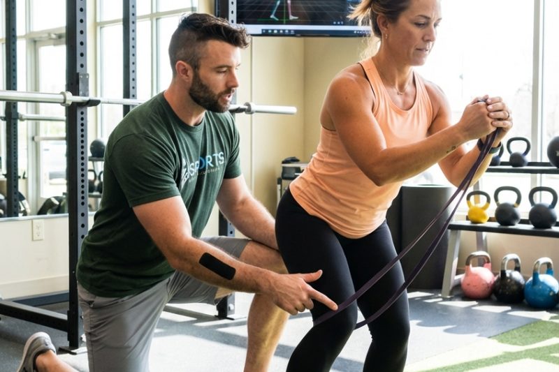Patient working with a provider at a performance chiropractic clinic in Southern Pines